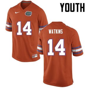 Youth Florida Gators #14 Jaylen Watkins NCAA Nike Orange Authentic Stitched College Football Jersey QGS1662TR